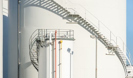 large industrial fuel storage depot detail
